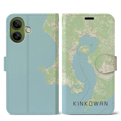 【錦江湾（鹿児島県）】地図柄iPhoneケース（手帳タイプ）