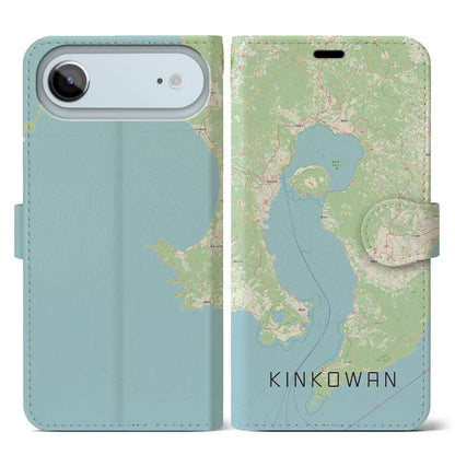 【錦江湾（鹿児島県）】地図柄iPhoneケース（手帳タイプ）