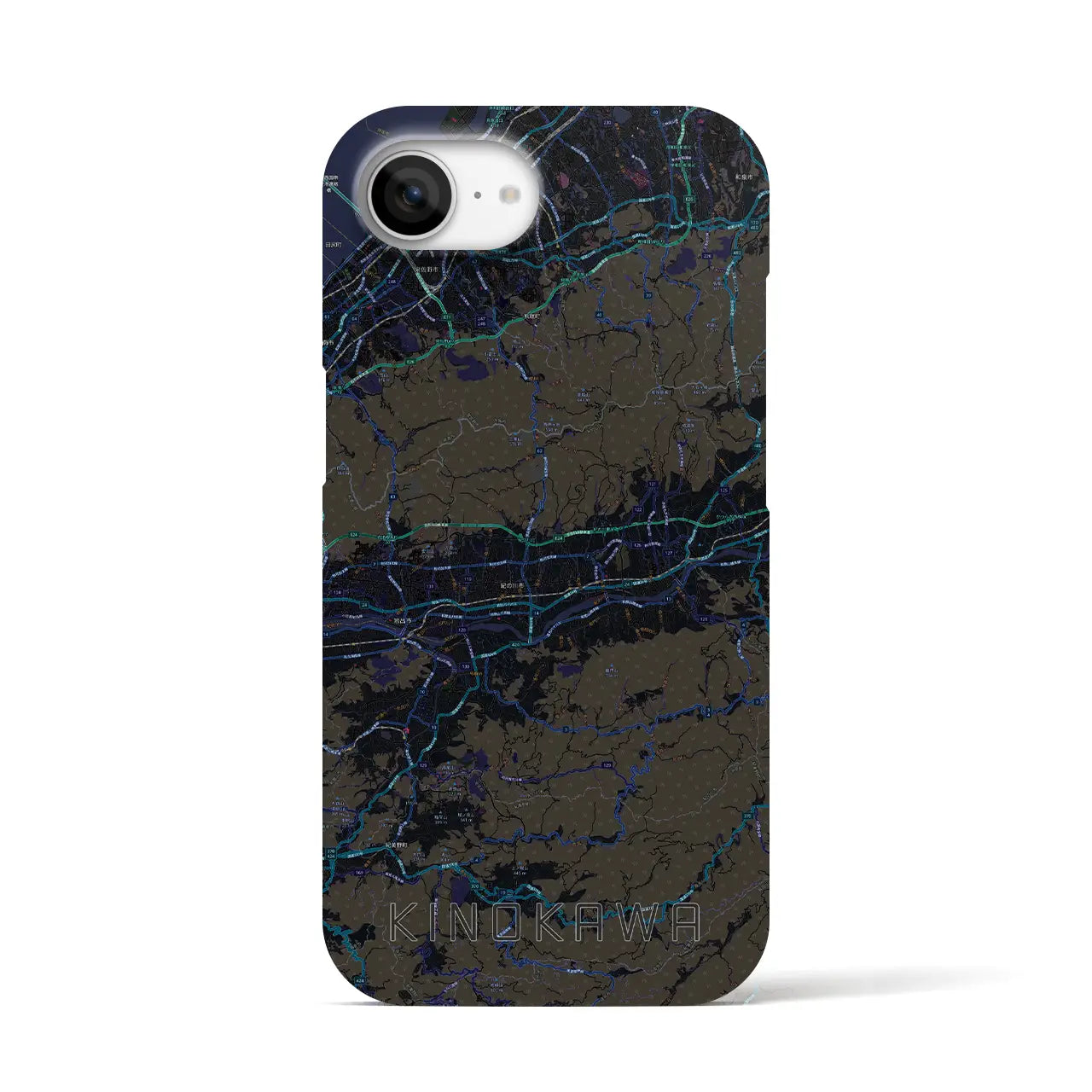 【紀の川（和歌山県）】地図柄iPhoneケース（バックカバータイプ）