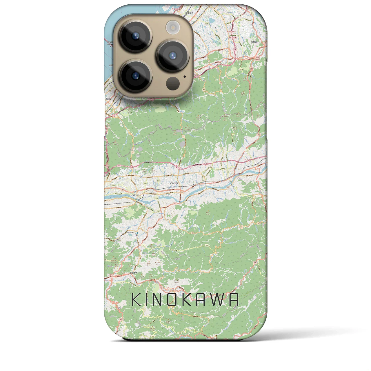 【紀の川（和歌山県）】地図柄iPhoneケース（バックカバータイプ）