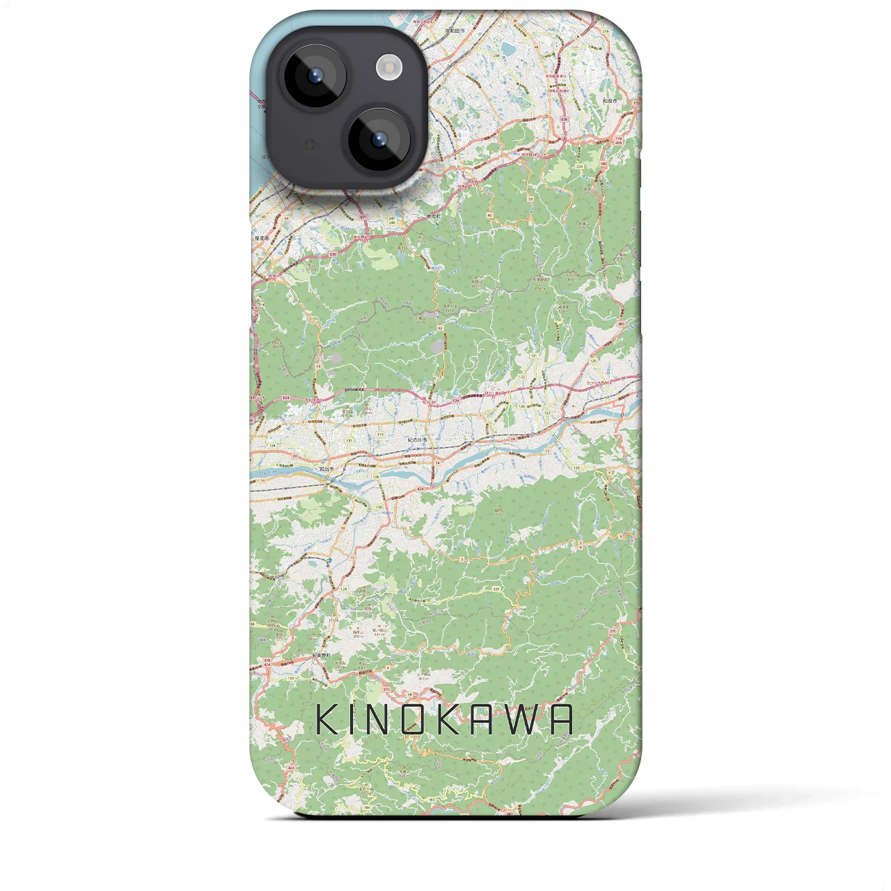 【紀の川（和歌山県）】地図柄iPhoneケース（バックカバータイプ）