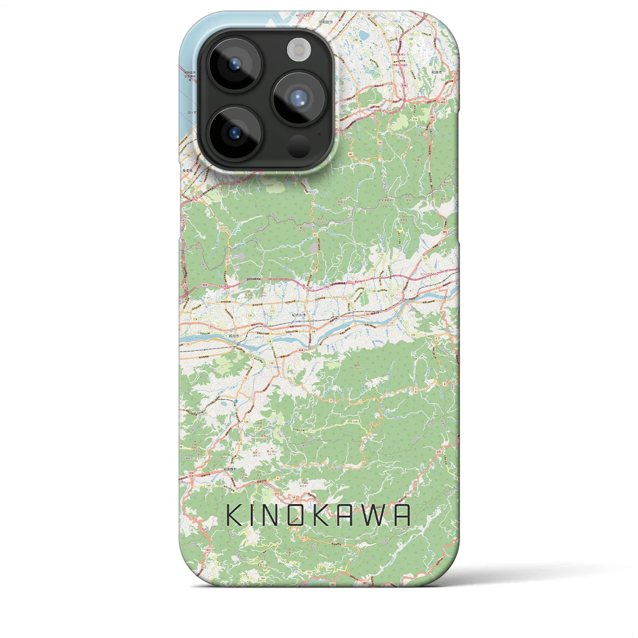 【紀の川（和歌山県）】地図柄iPhoneケース（バックカバータイプ）