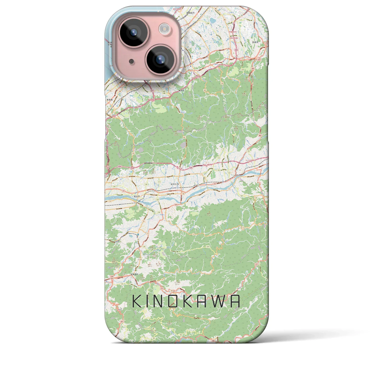 【紀の川（和歌山県）】地図柄iPhoneケース（バックカバータイプ）