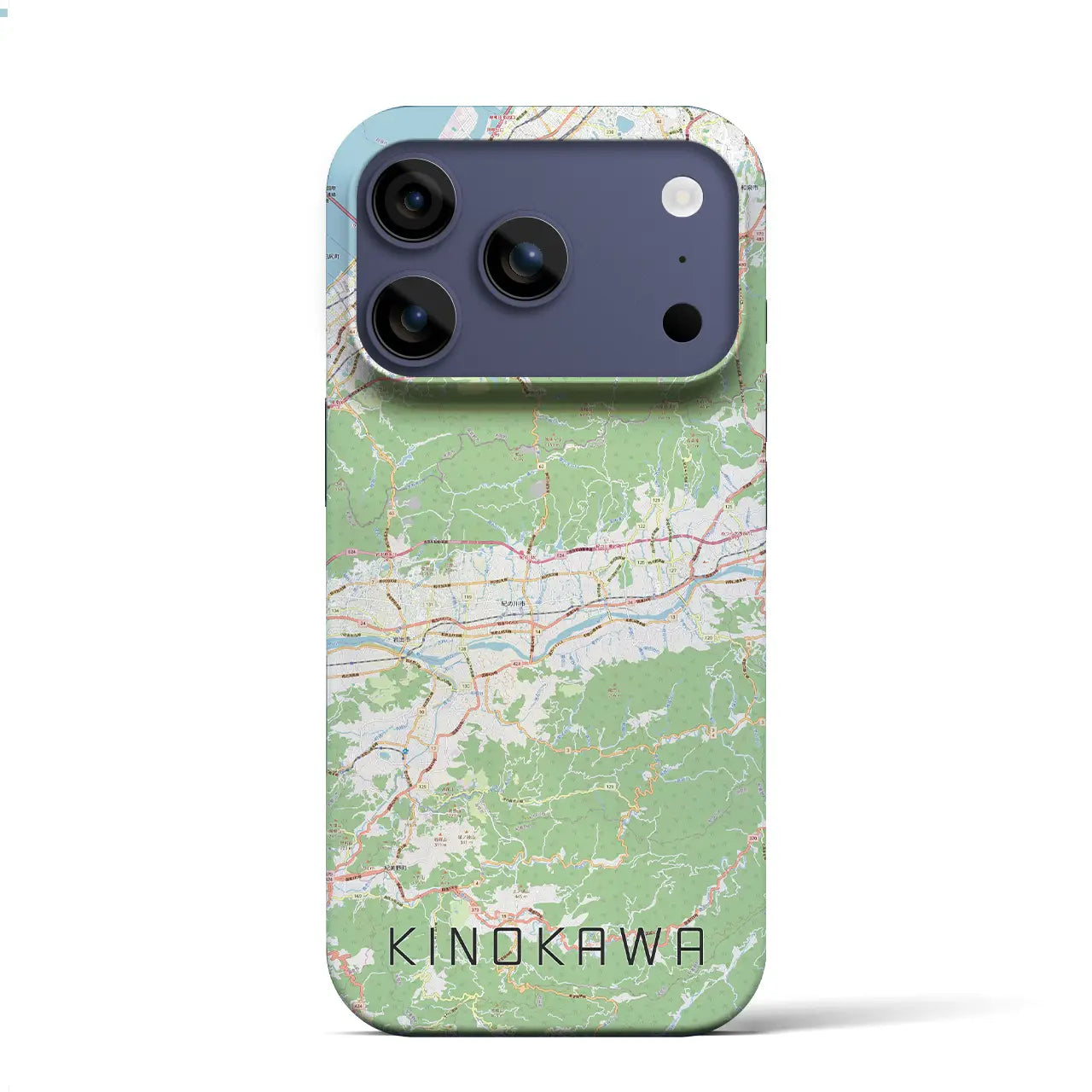 【紀の川（和歌山県）】地図柄iPhoneケース（バックカバータイプ）