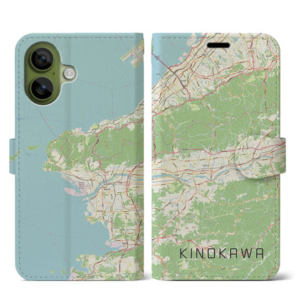 【紀の川（和歌山県）】地図柄iPhoneケース（手帳タイプ）