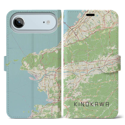 【紀の川（和歌山県）】地図柄iPhoneケース（手帳タイプ）