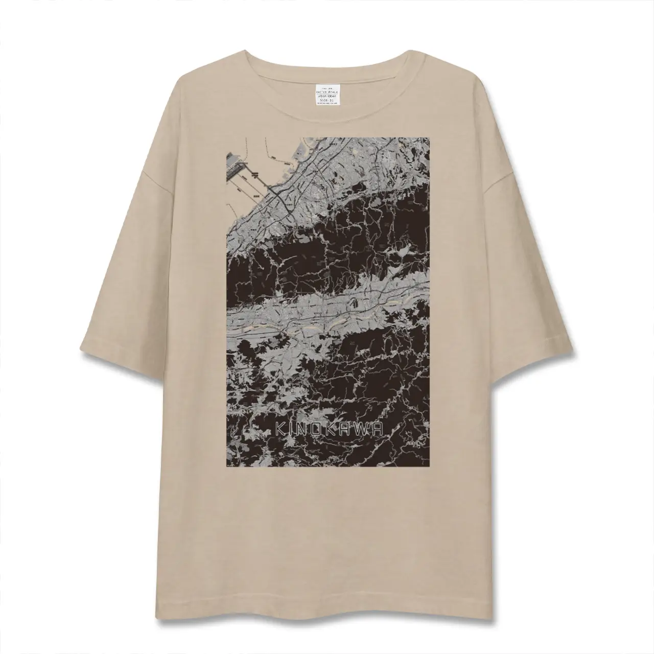 【紀の川（和歌山県）】地図柄ビッグシルエットTシャツ