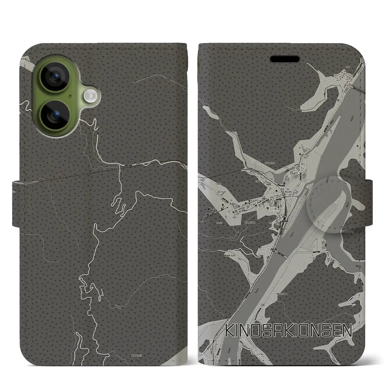 【城崎温泉（兵庫県）】地図柄iPhoneケース（手帳タイプ）