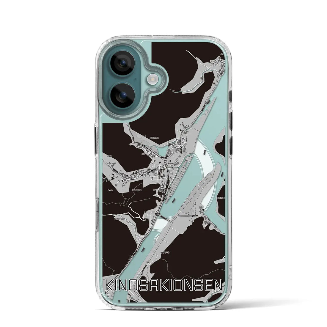 【城崎温泉(兵庫県)】地図柄iPhoneケース(MagSafeタイプ)モノトーン・iPhone 16 Pro 用