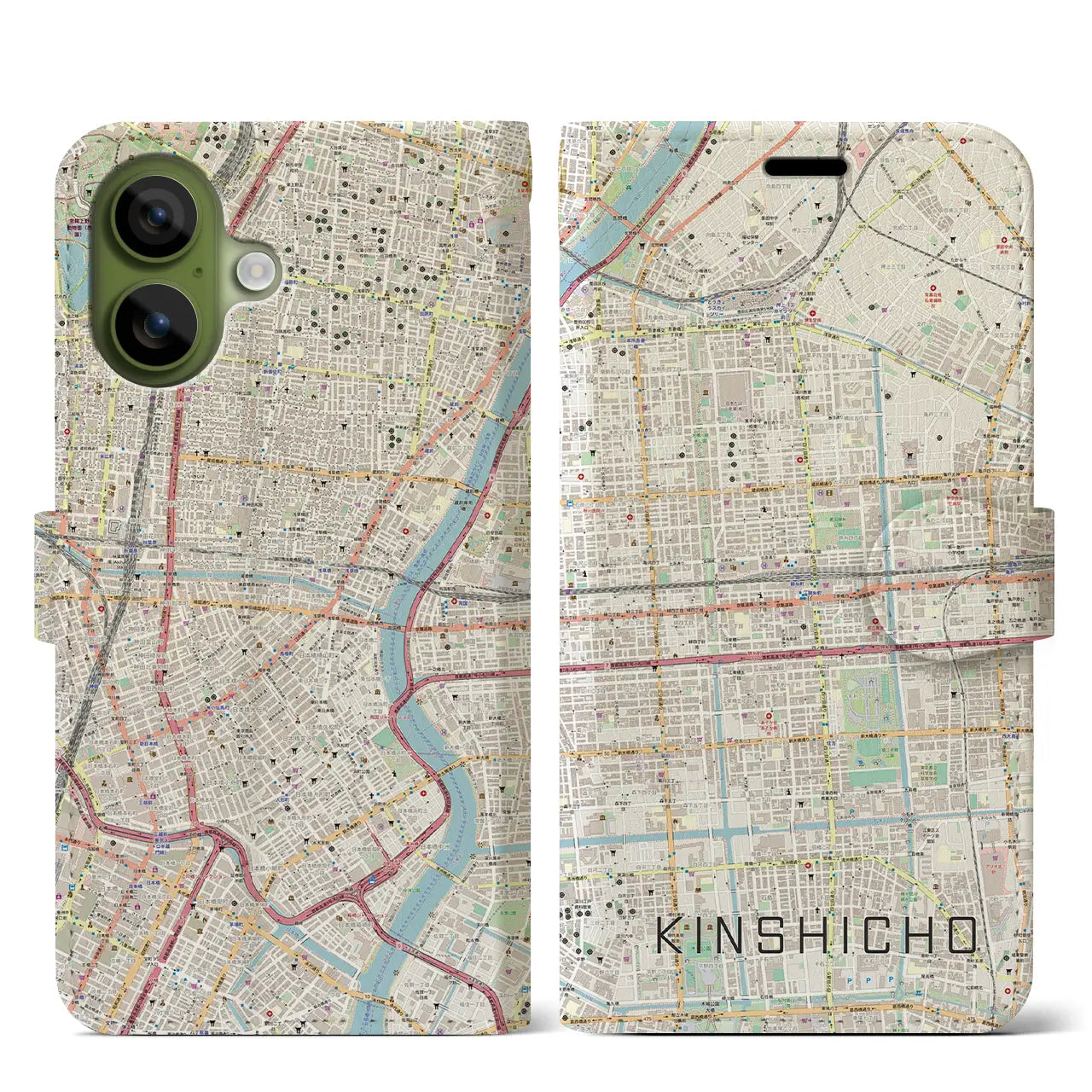 【錦糸町（東京都）】地図柄iPhoneケース（手帳タイプ）