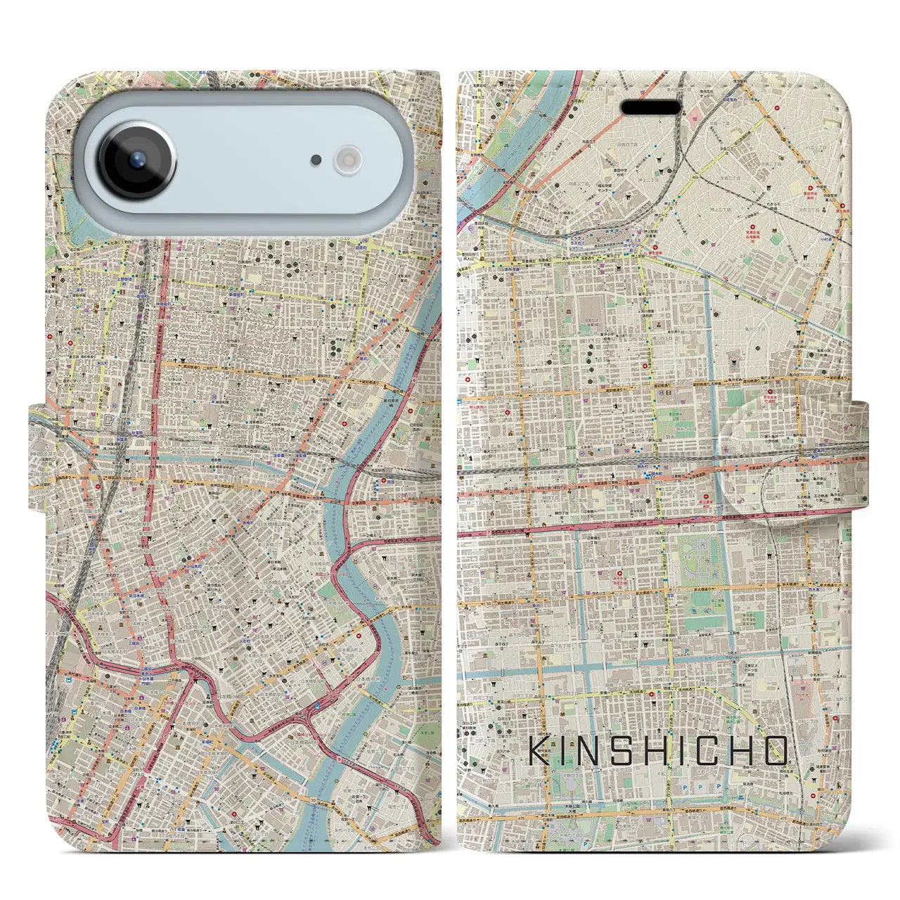 【錦糸町（東京都）】地図柄iPhoneケース（手帳タイプ）