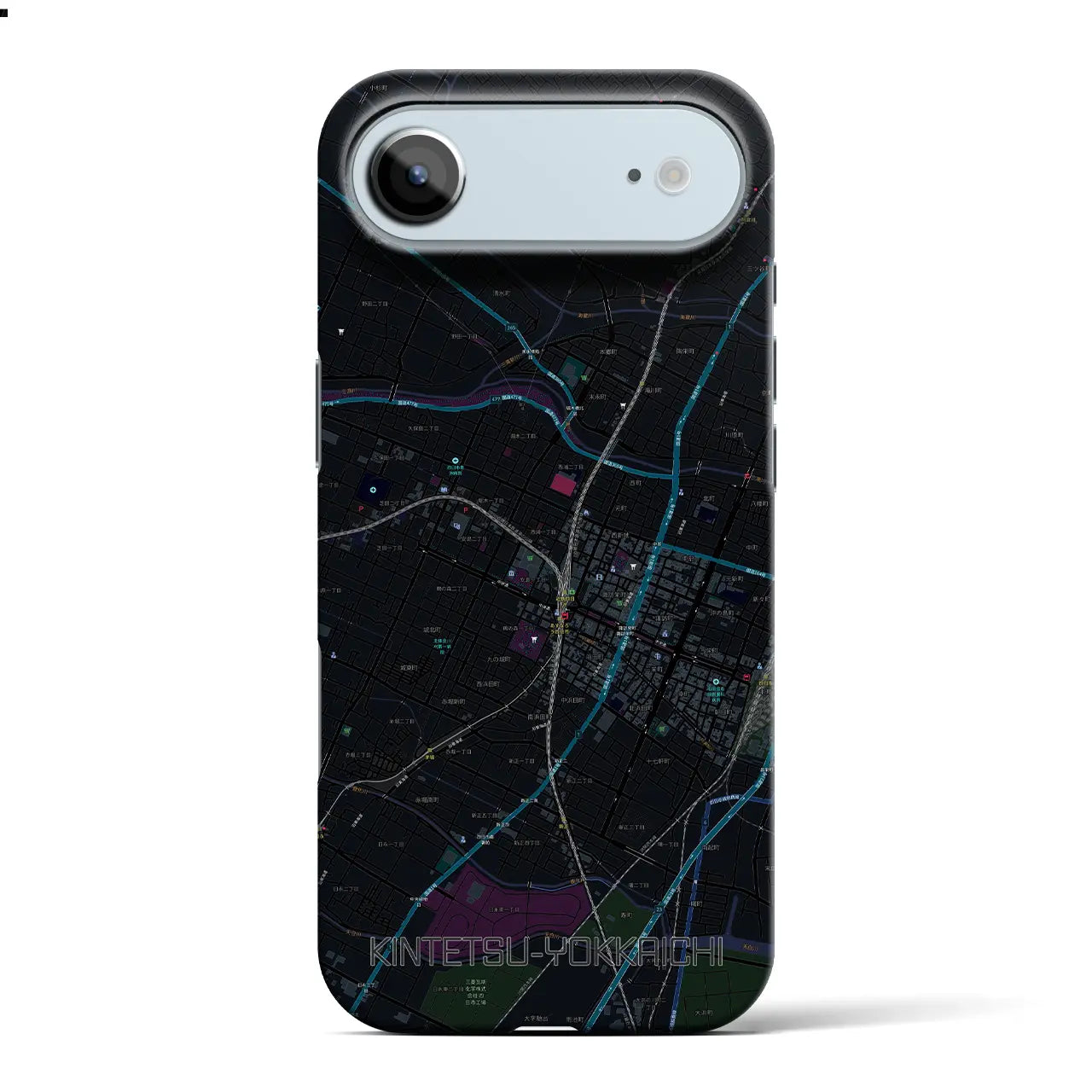 【近鉄四日市（三重県）】地図柄iPhoneケース（バックカバータイプ）