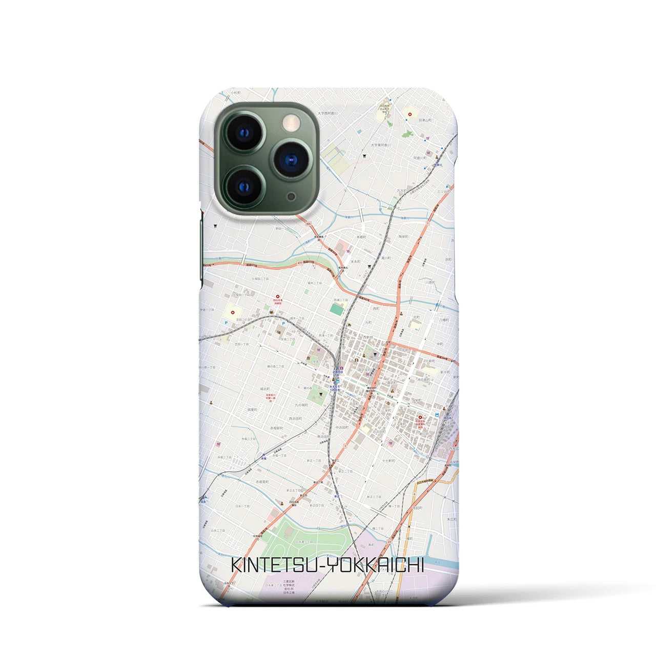 【近鉄四日市】地図柄iPhoneケース（バックカバータイプ・ナチュラル）iPhone 11 Pro 用