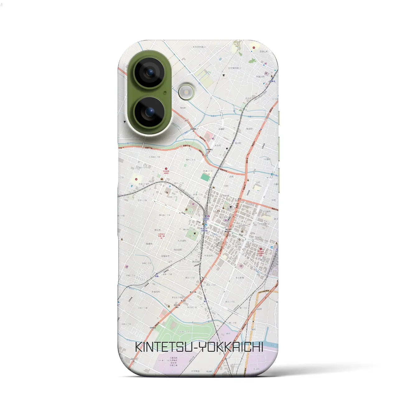 【近鉄四日市（三重県）】地図柄iPhoneケース（バックカバータイプ）