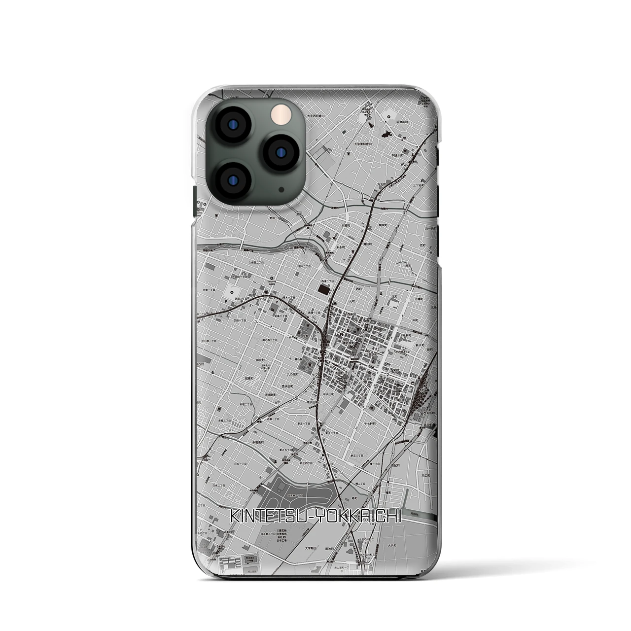 【近鉄四日市（三重県）】地図柄iPhoneケース（クリアタイプ）