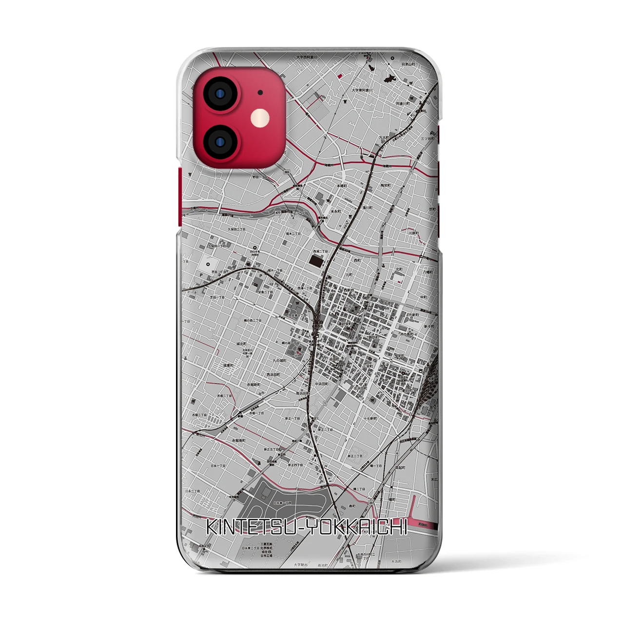 【近鉄四日市（三重県）】地図柄iPhoneケース（クリアタイプ）