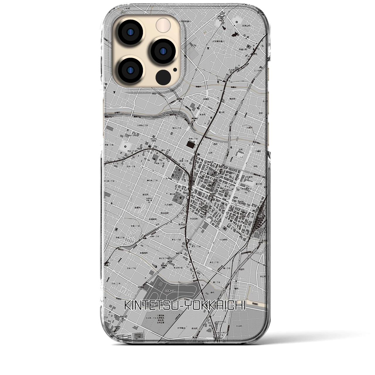 【近鉄四日市（三重県）】地図柄iPhoneケース（クリアタイプ）