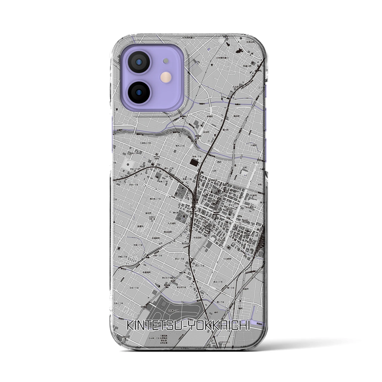 【近鉄四日市（三重県）】地図柄iPhoneケース（クリアタイプ）
