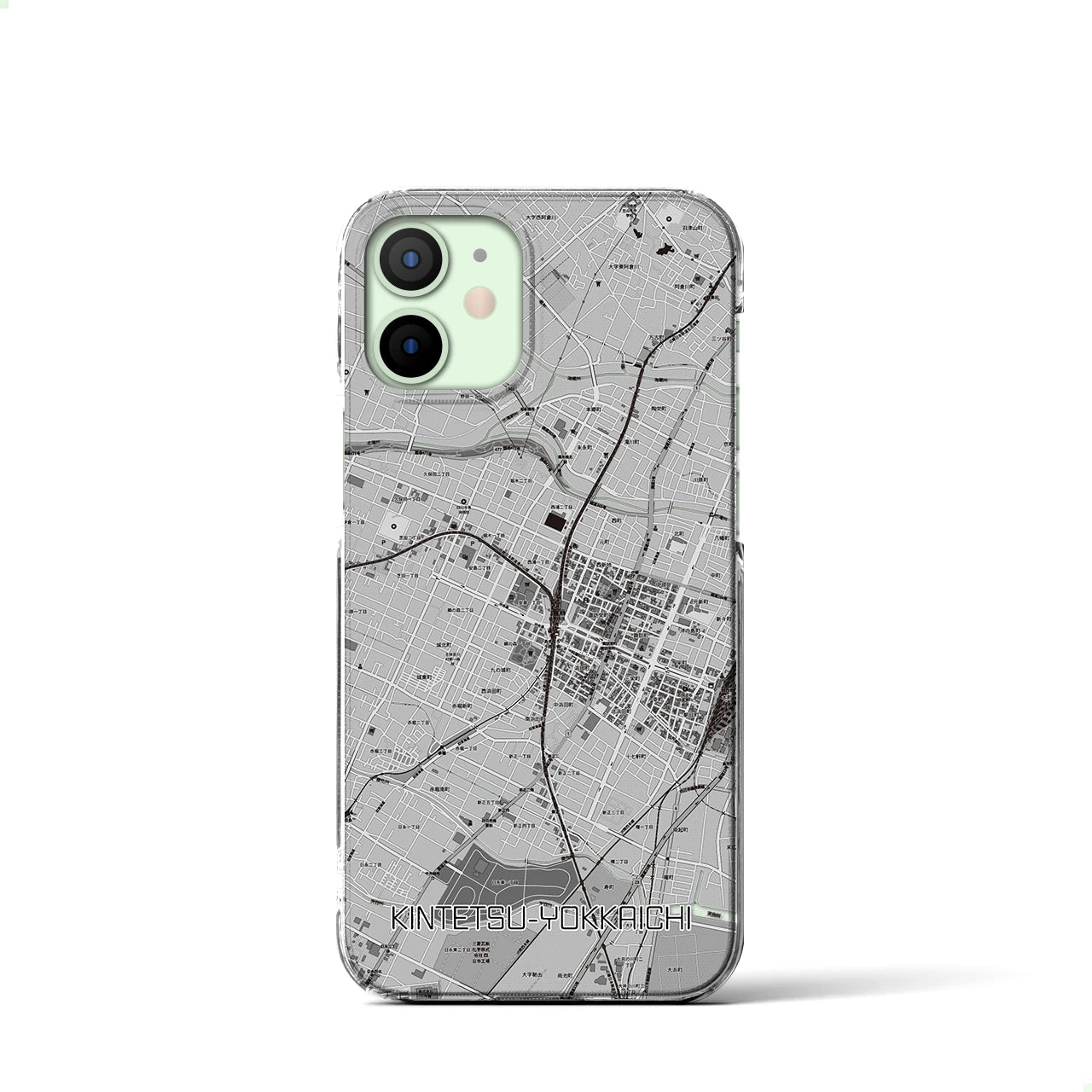 【近鉄四日市（三重県）】地図柄iPhoneケース（クリアタイプ）