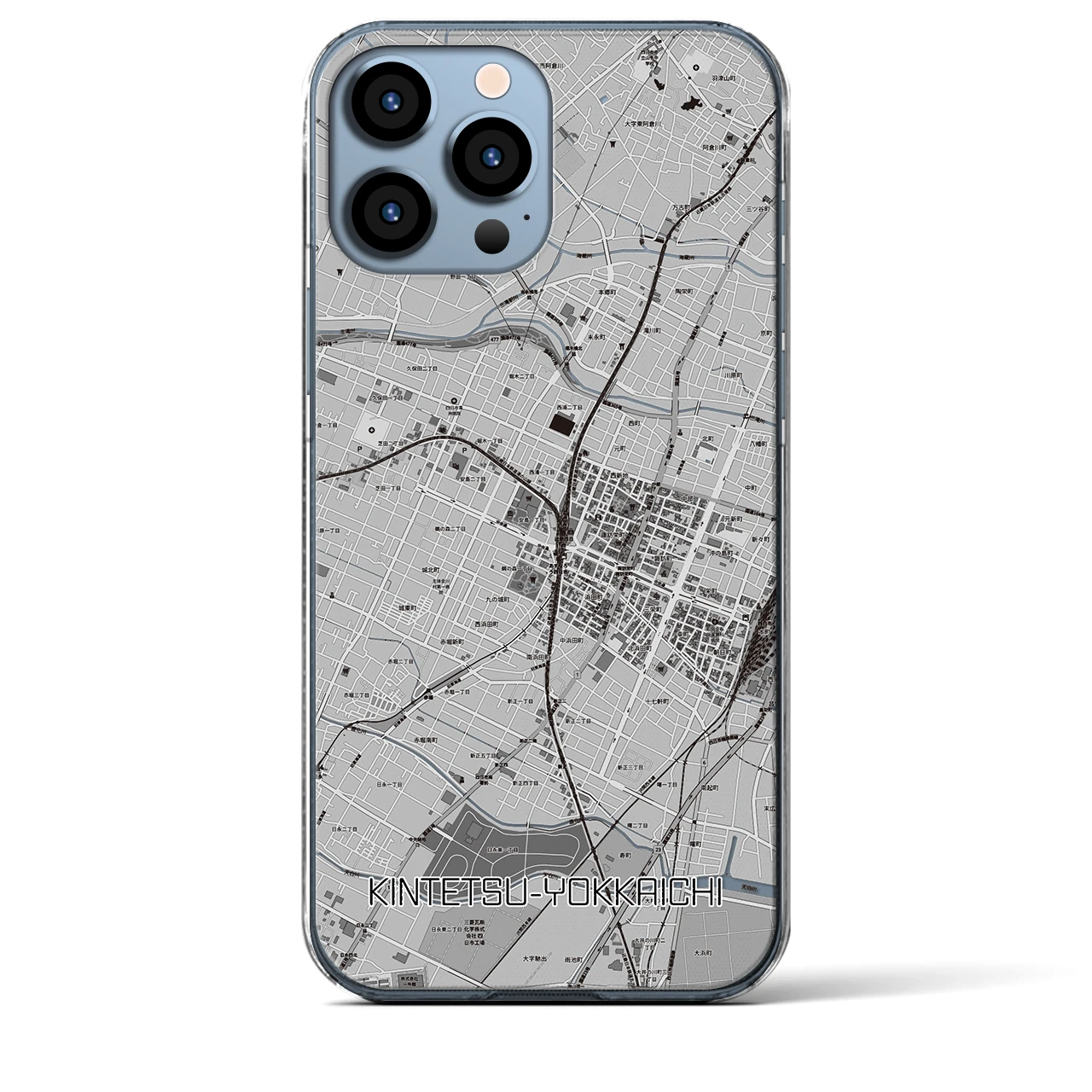 【近鉄四日市（三重県）】地図柄iPhoneケース（クリアタイプ）