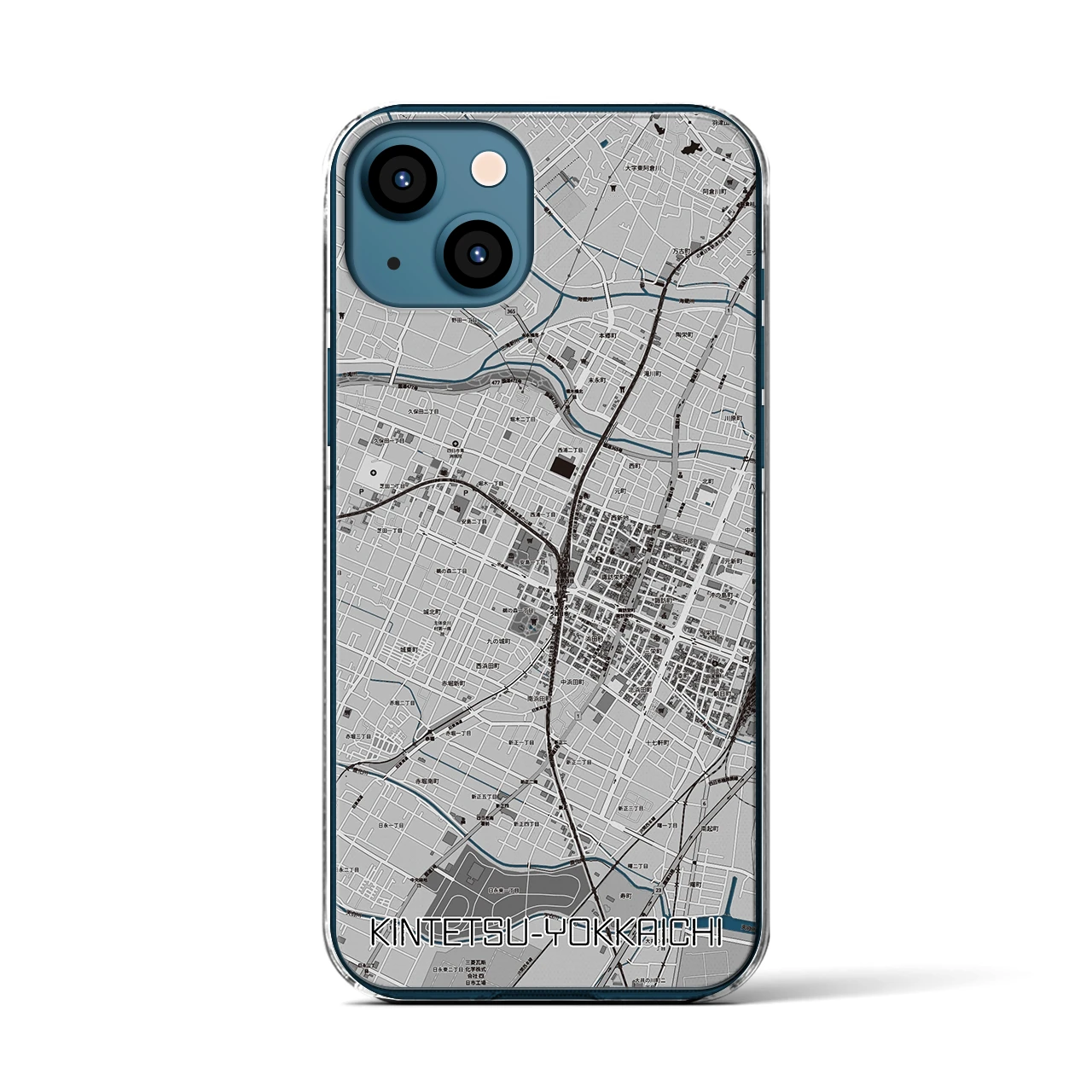 【近鉄四日市（三重県）】地図柄iPhoneケース（クリアタイプ）