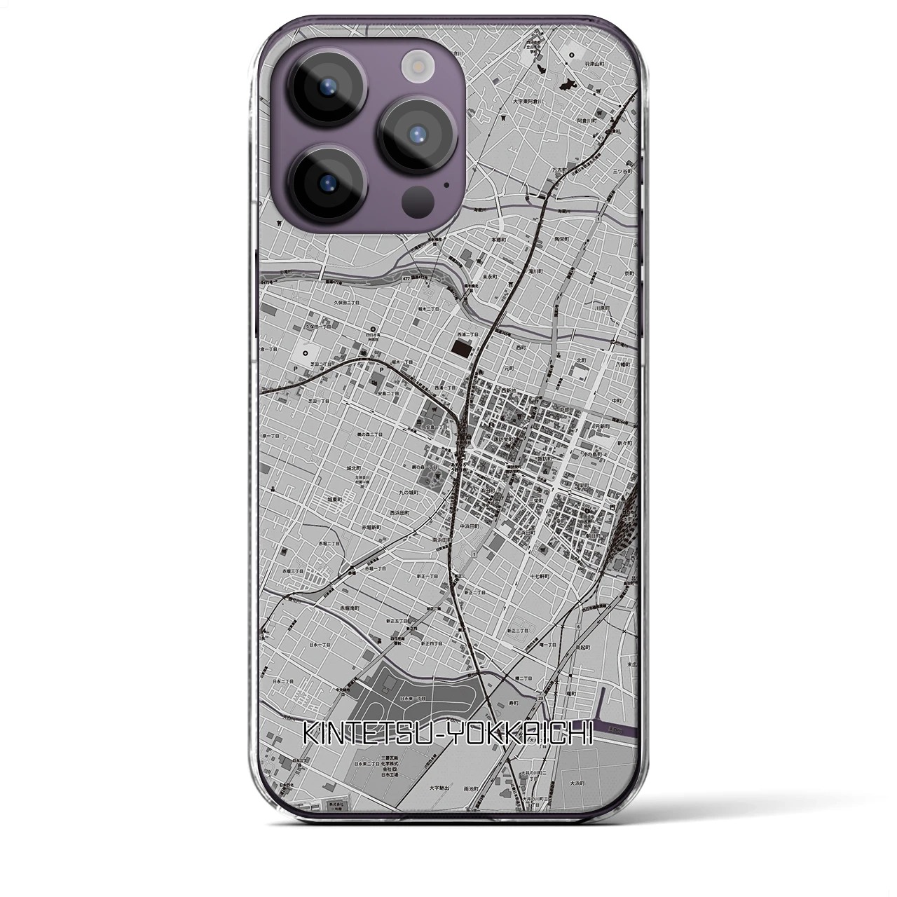 【近鉄四日市（三重県）】地図柄iPhoneケース（クリアタイプ）