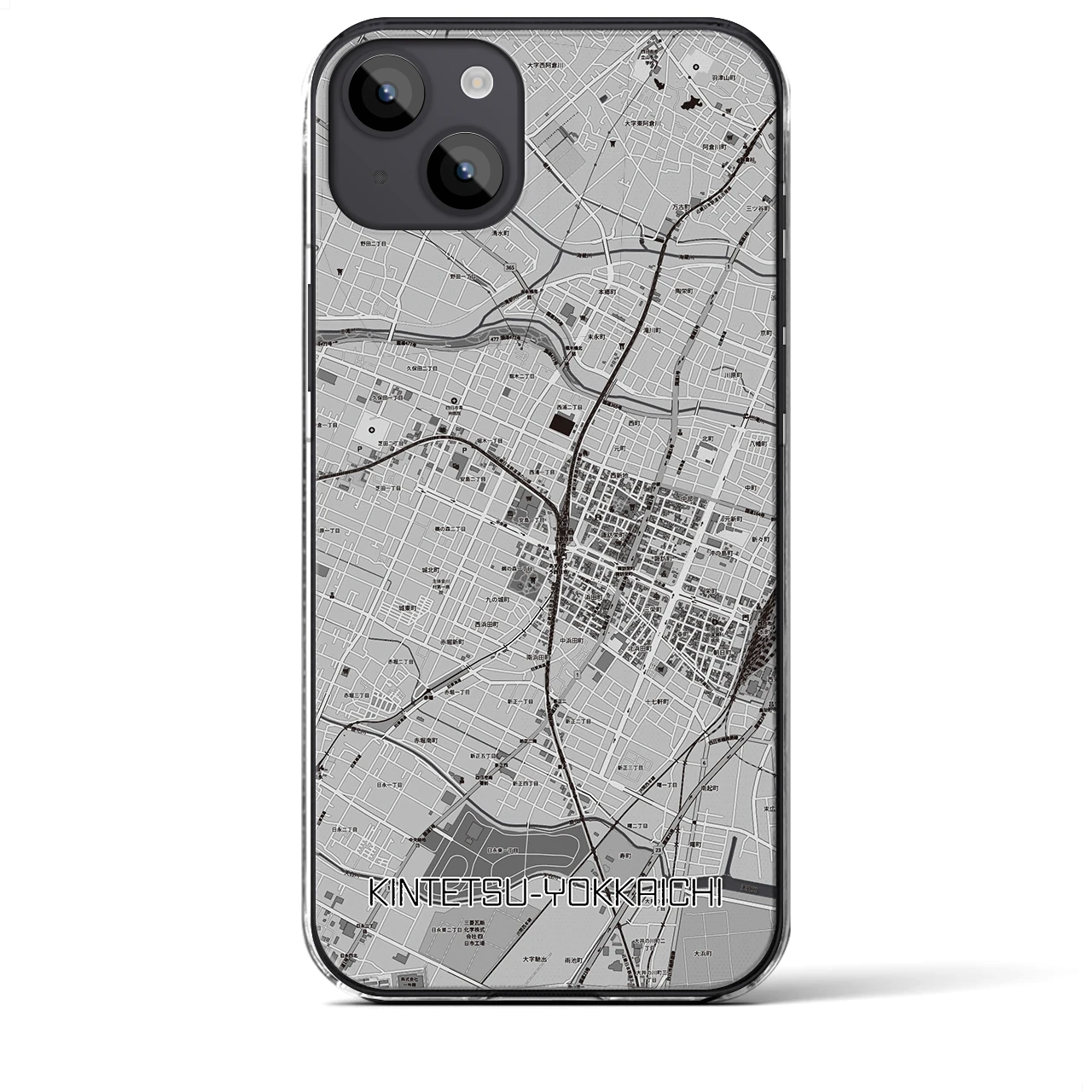 【近鉄四日市（三重県）】地図柄iPhoneケース（クリアタイプ）