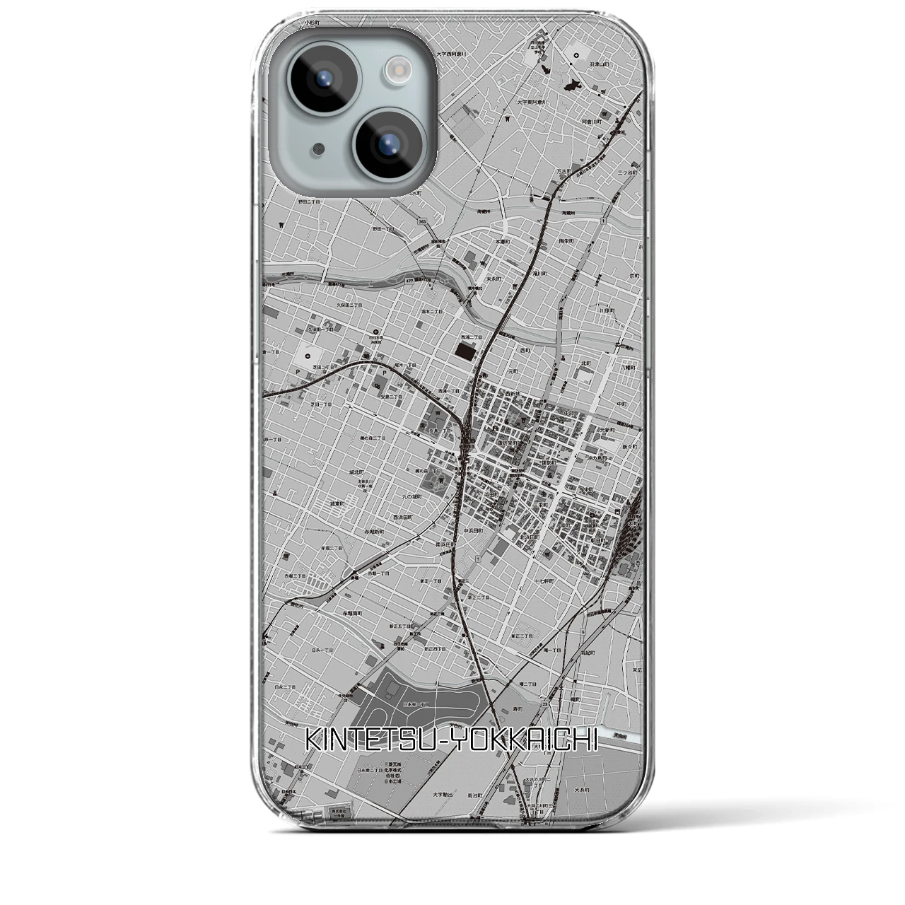 【近鉄四日市（三重県）】地図柄iPhoneケース（クリアタイプ）