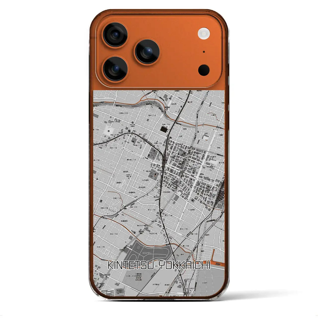 【近鉄四日市（三重県）】地図柄iPhoneケース（クリアタイプ）