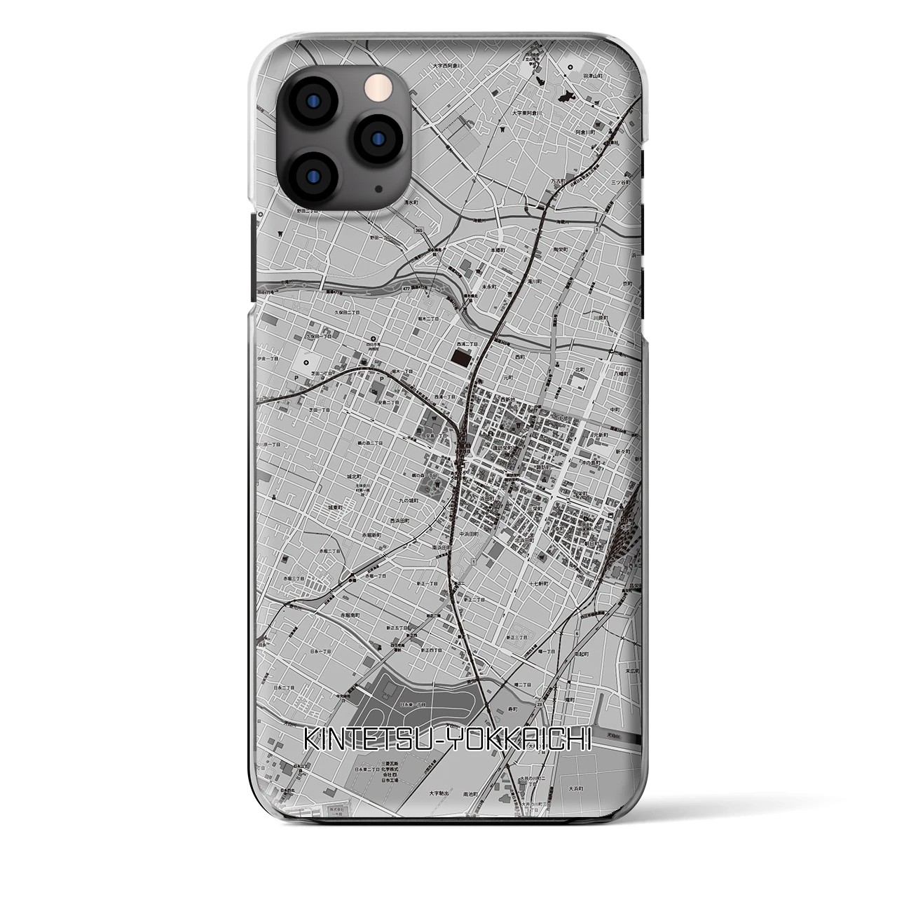 【近鉄四日市（三重県）】地図柄iPhoneケース（クリアタイプ）