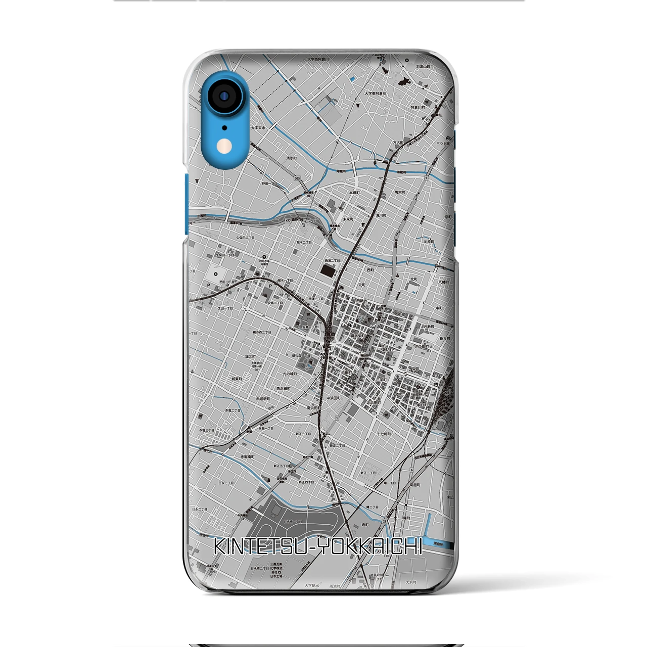 【近鉄四日市（三重県）】地図柄iPhoneケース（クリアタイプ）