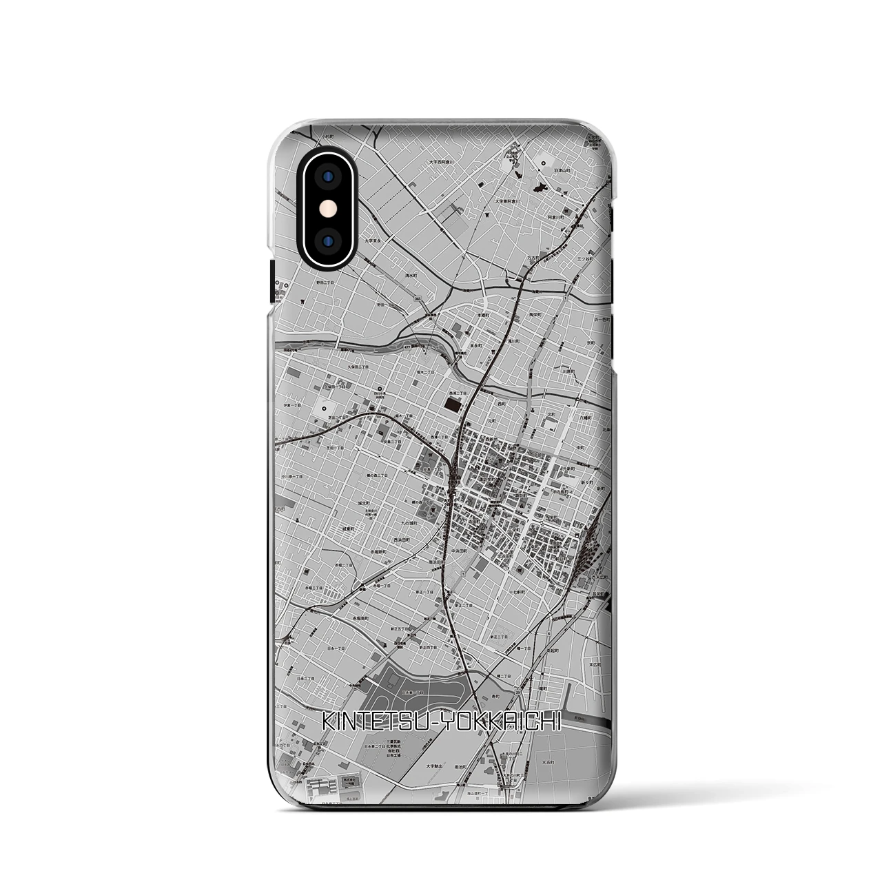 【近鉄四日市（三重県）】地図柄iPhoneケース（クリアタイプ）