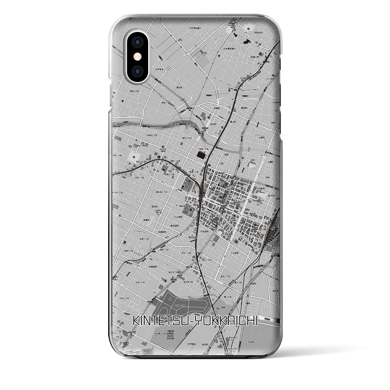 【近鉄四日市（三重県）】地図柄iPhoneケース（クリアタイプ）