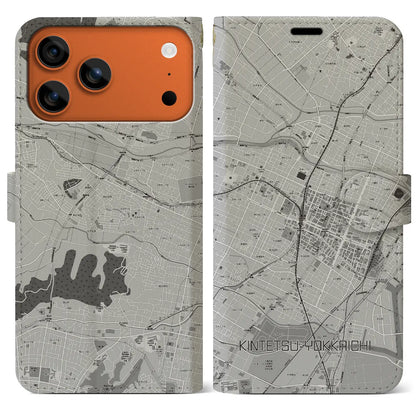 【近鉄四日市（三重県）】地図柄iPhoneケース（手帳タイプ）