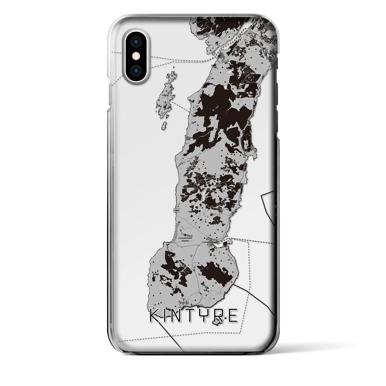 【キンタイア（イギリス）】地図柄iPhoneケース（クリアタイプ）