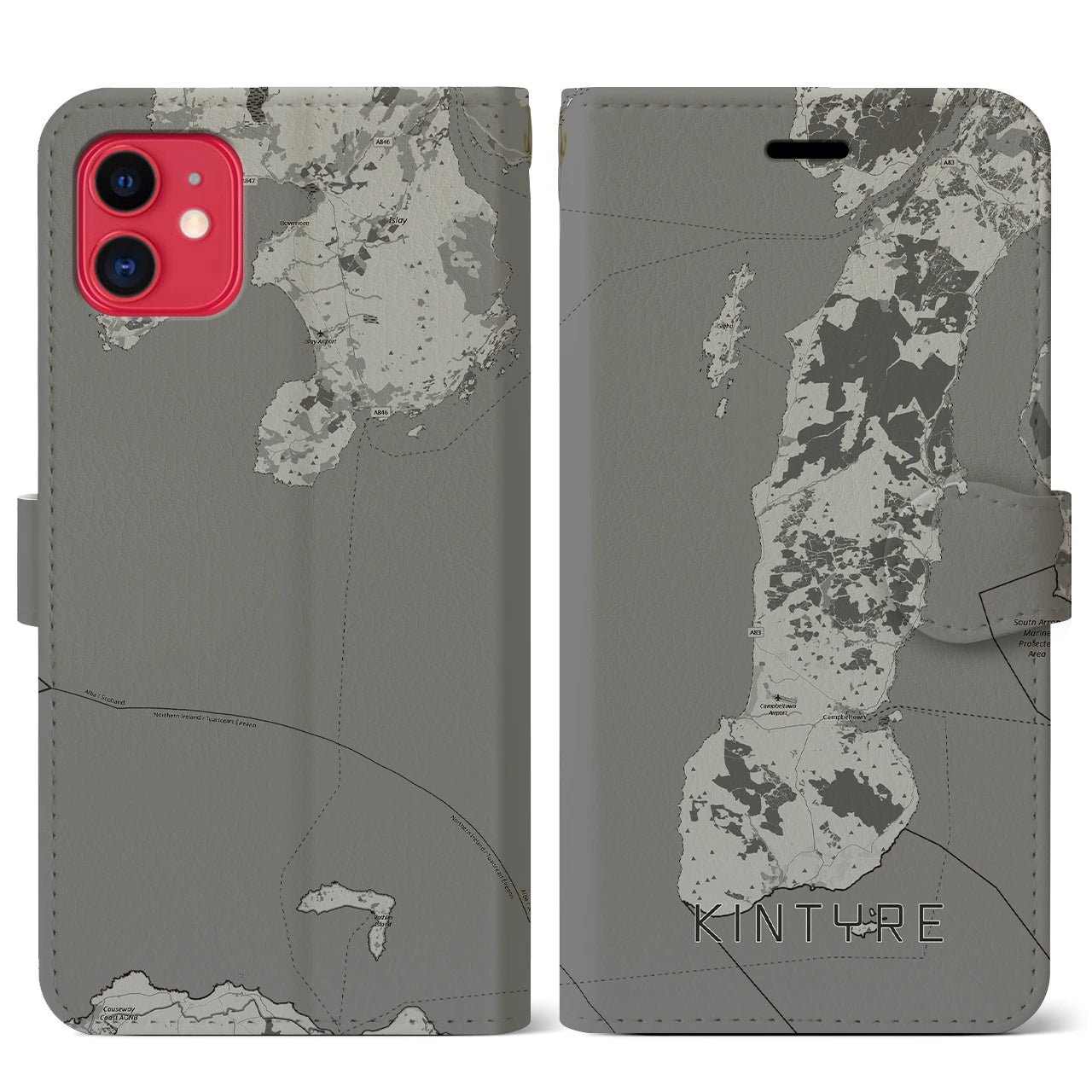 【キンタイア（イギリス）】地図柄iPhoneケース（手帳タイプ）