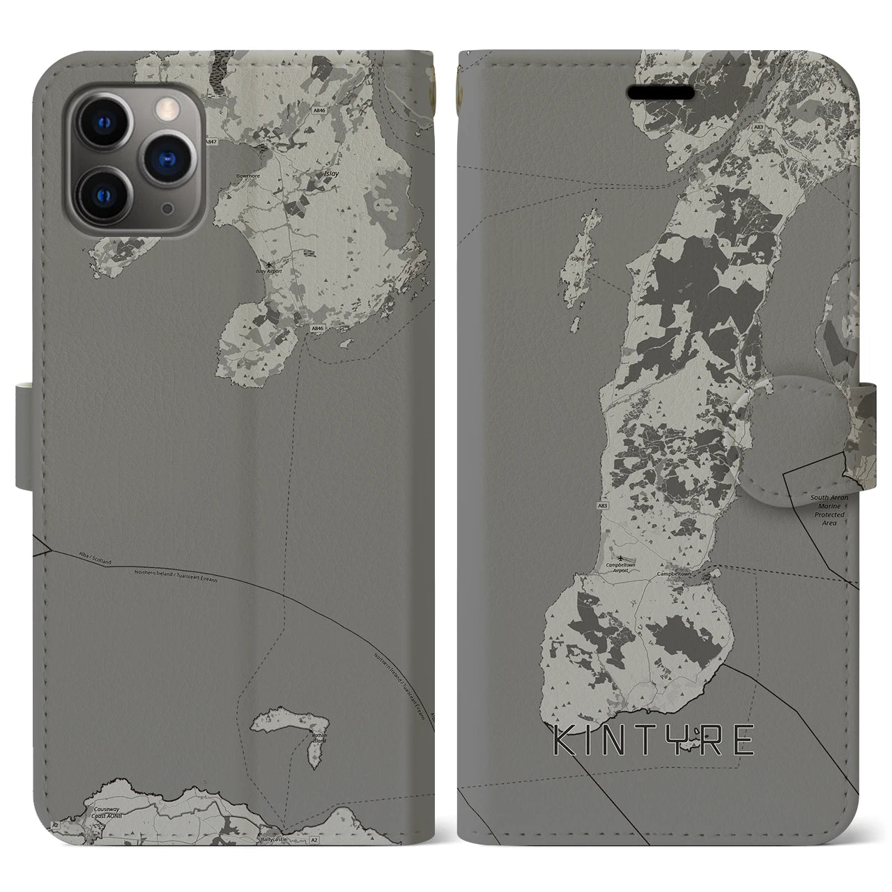 【キンタイア（イギリス）】地図柄iPhoneケース（手帳タイプ）