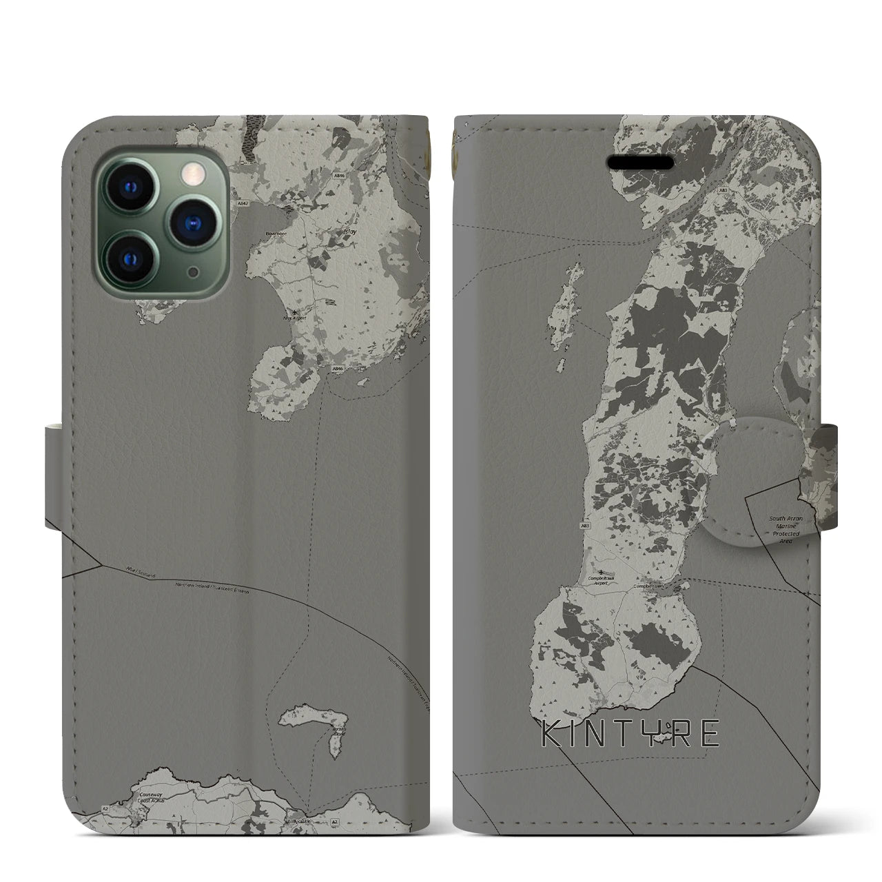 【キンタイア（イギリス）】地図柄iPhoneケース（手帳タイプ）