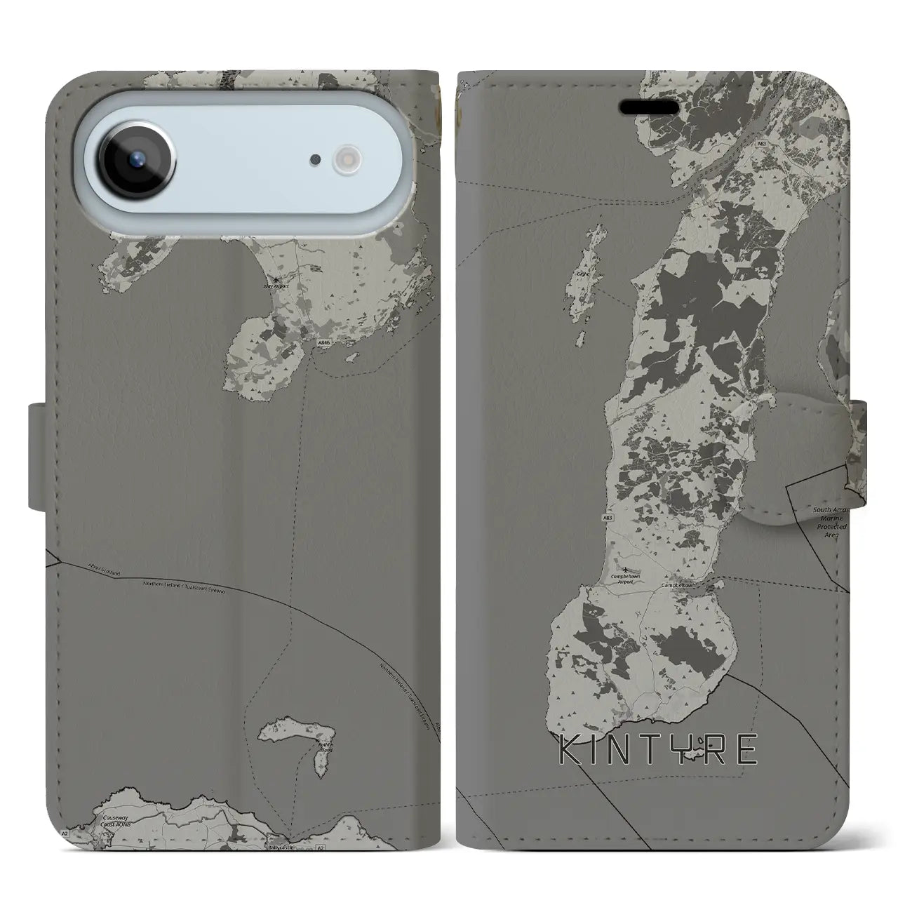 【キンタイア（イギリス）】地図柄iPhoneケース（手帳タイプ）