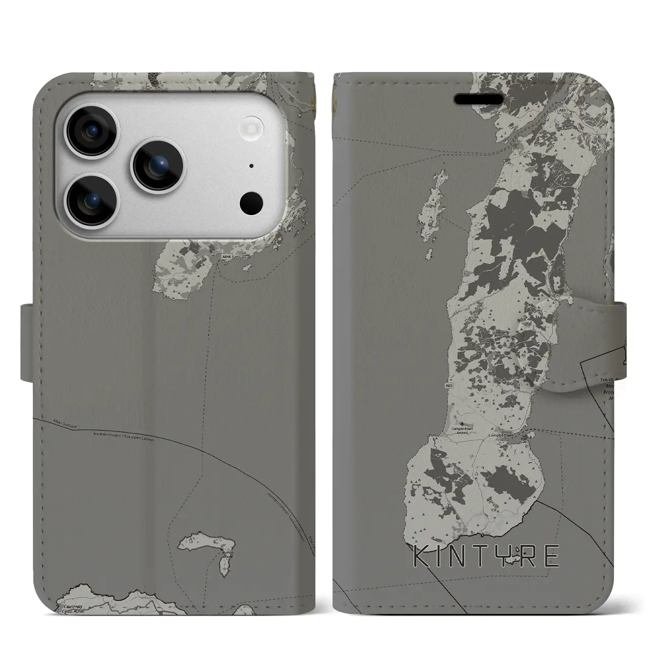 【キンタイア（イギリス）】地図柄iPhoneケース（手帳タイプ）