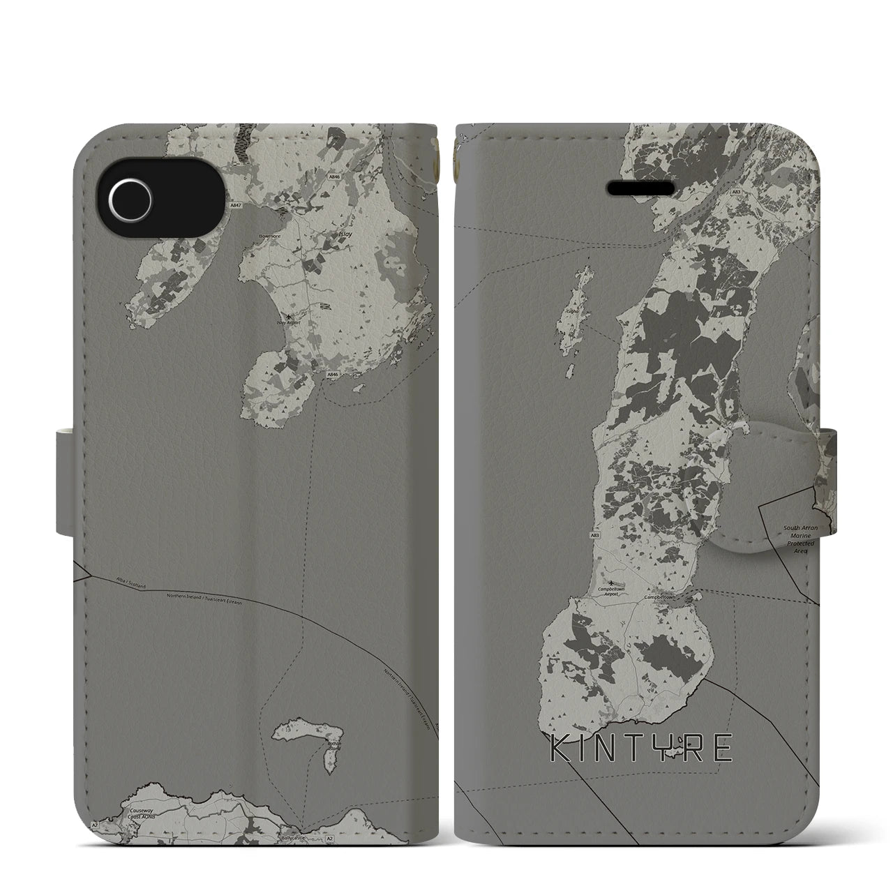 【キンタイア（イギリス）】地図柄iPhoneケース（手帳タイプ）