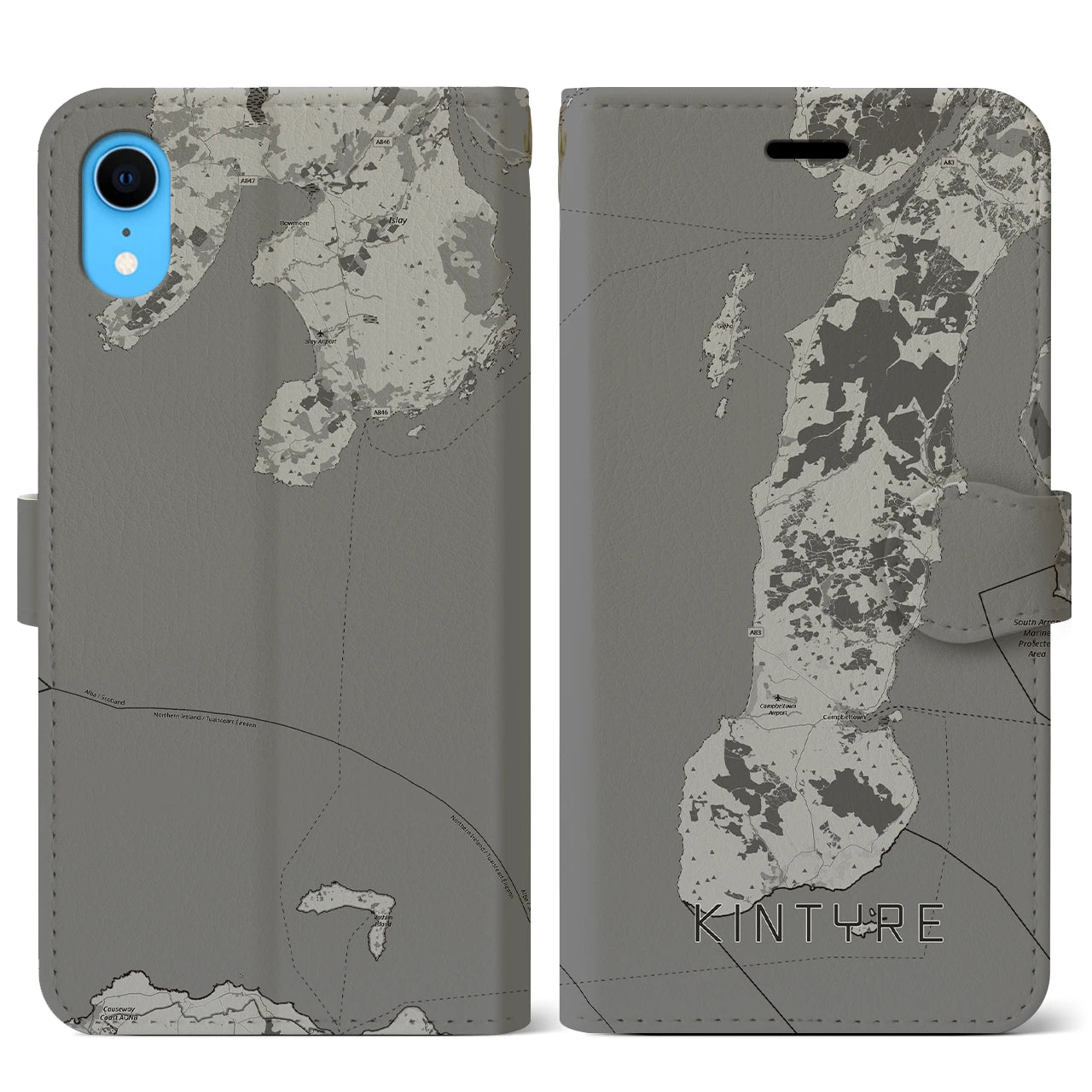 【キンタイア（イギリス）】地図柄iPhoneケース（手帳タイプ）