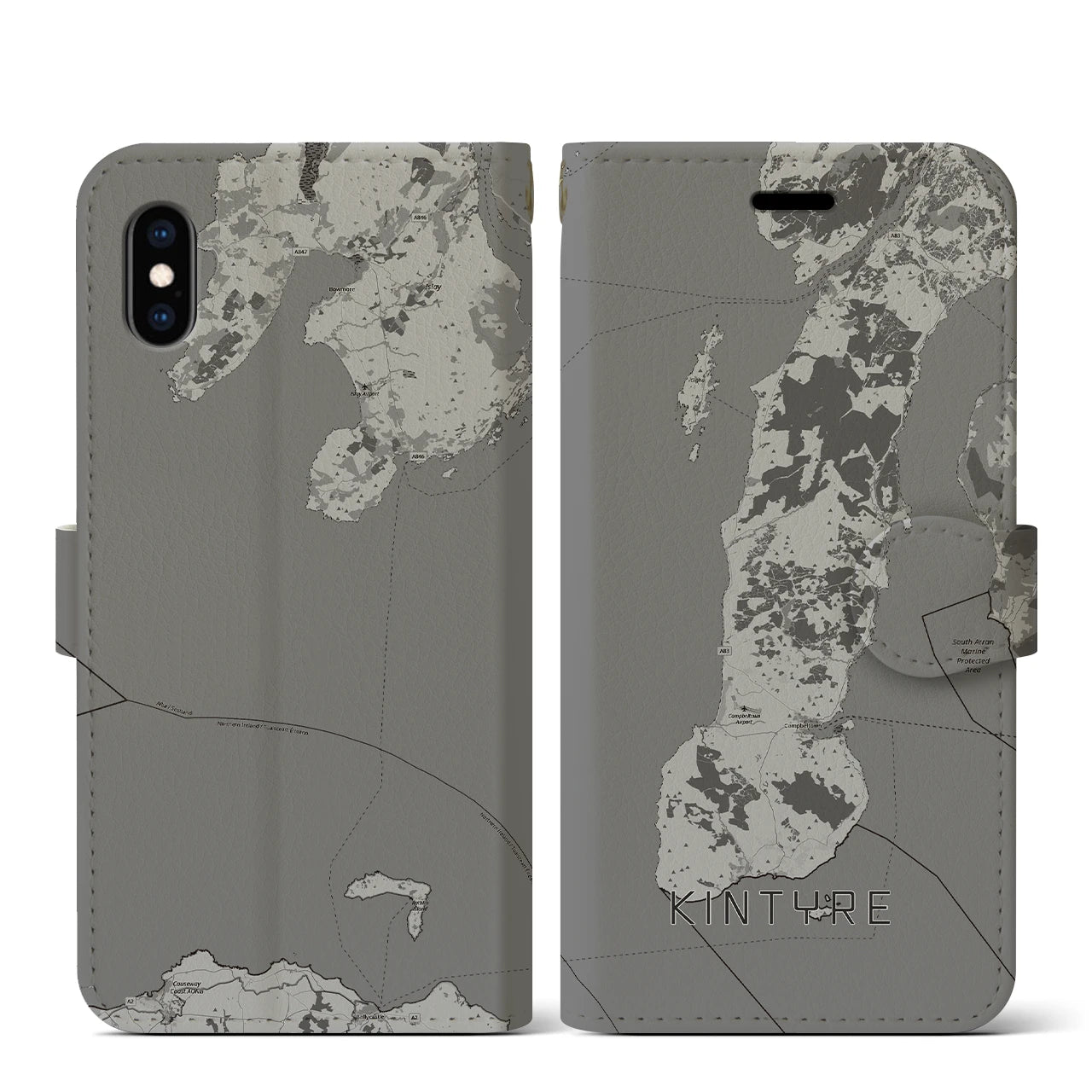 【キンタイア（イギリス）】地図柄iPhoneケース（手帳タイプ）