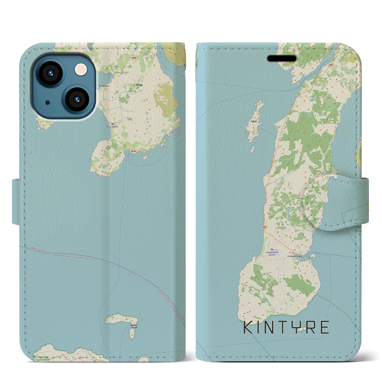 【キンタイア（イギリス）】地図柄iPhoneケース（手帳タイプ）