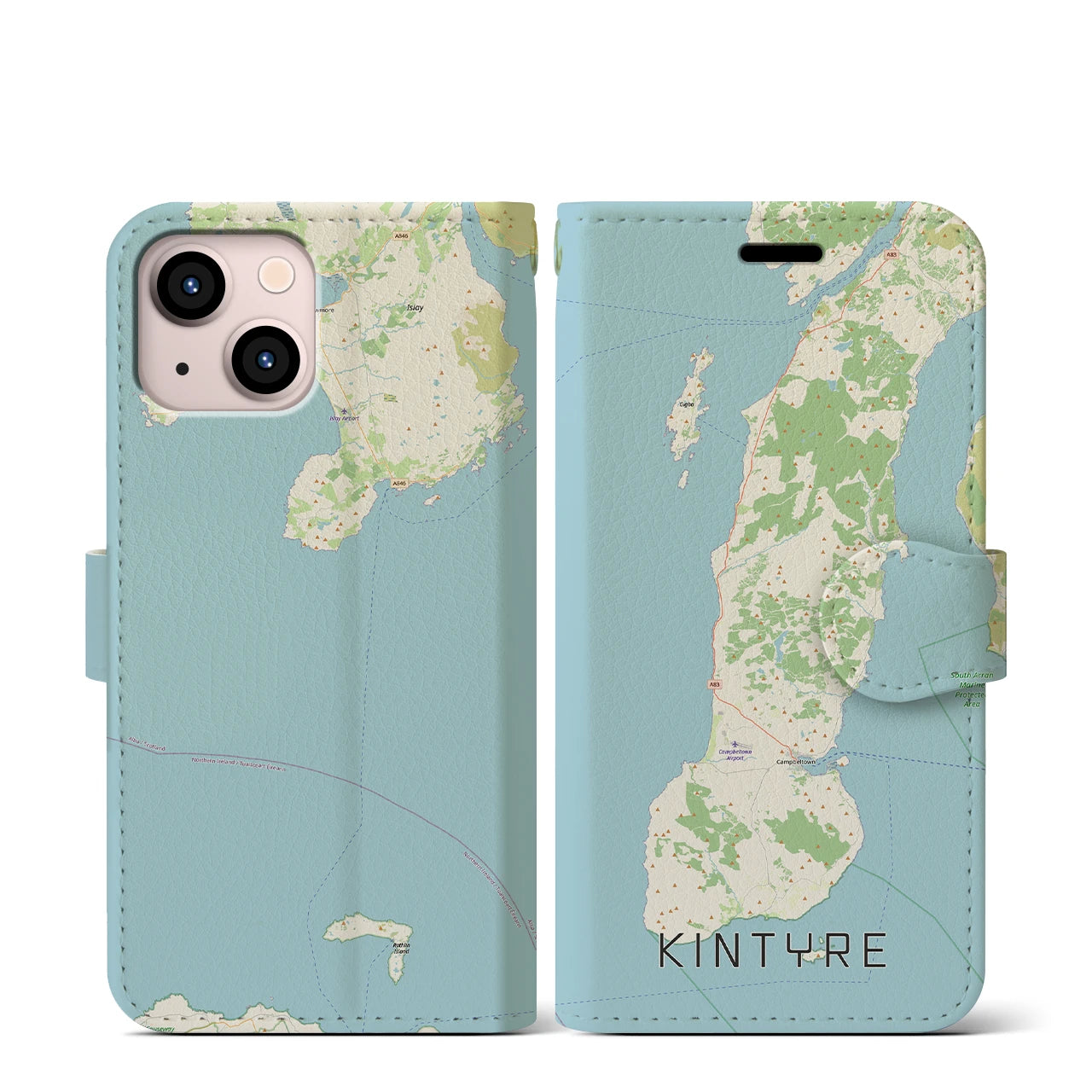 【キンタイア（イギリス）】地図柄iPhoneケース（手帳タイプ）