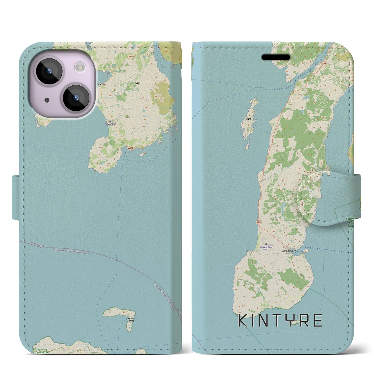 【キンタイア（イギリス）】地図柄iPhoneケース（手帳タイプ）