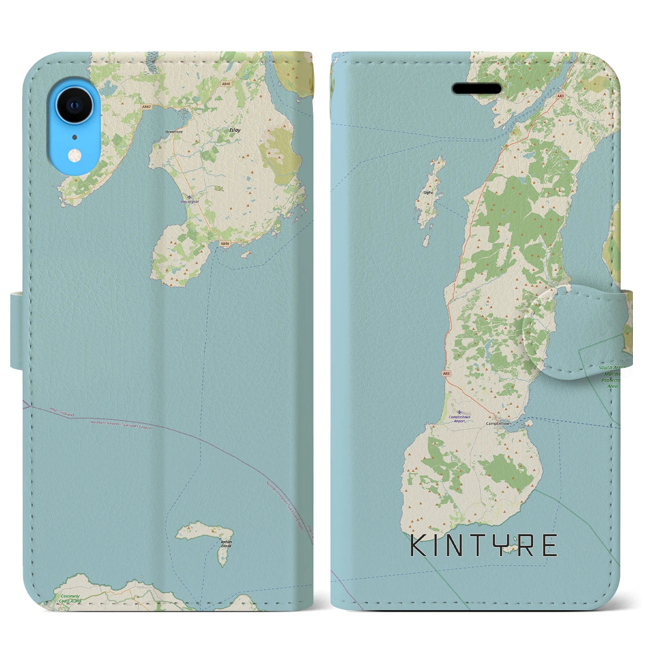 【キンタイア（イギリス）】地図柄iPhoneケース（手帳タイプ）