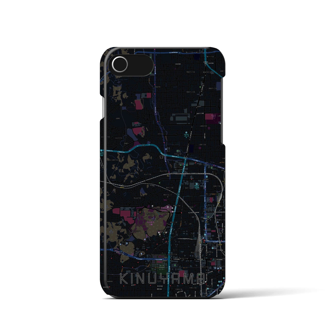 【衣山（愛媛県）】地図柄iPhoneケース（バックカバータイプ）