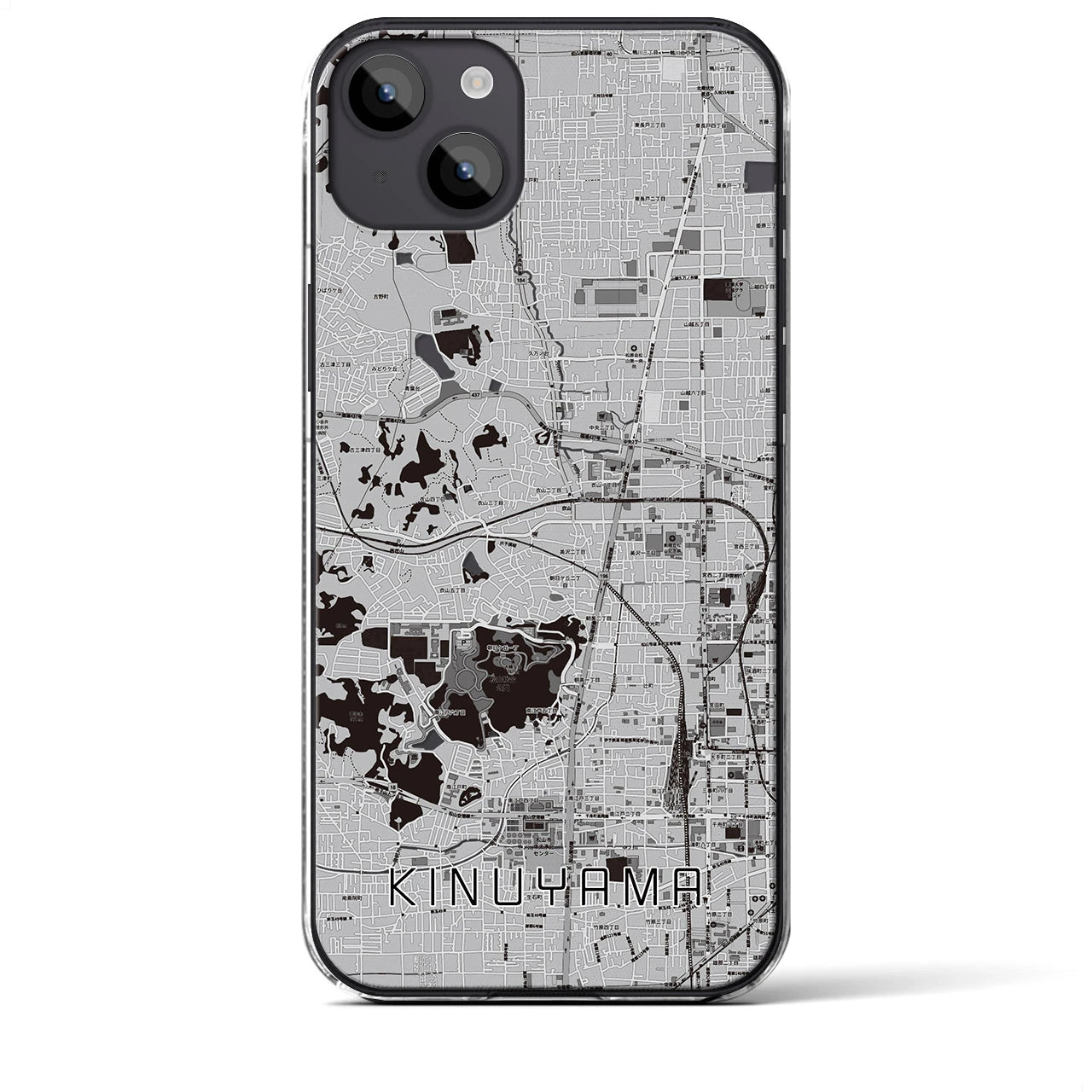 【衣山（愛媛県）】地図柄iPhoneケース（クリアタイプ）