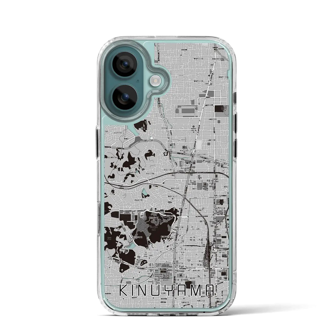 【衣山(愛媛県)】地図柄iPhoneケース(MagSafeタイプ)モノトーン・iPhone 16 Pro 用